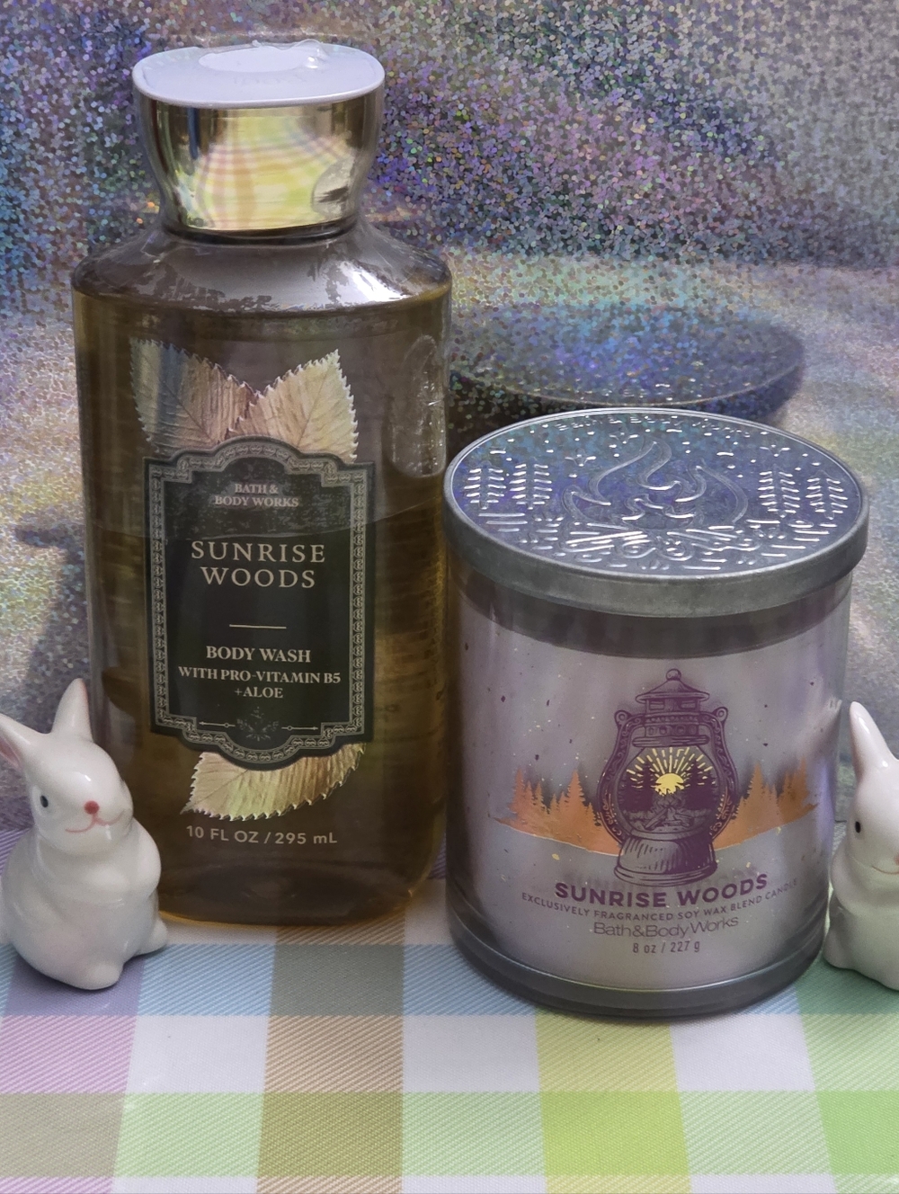 Bath & Body Works Sunrise Woods Body Wash & Single Wick Candle Set NEW RARE
